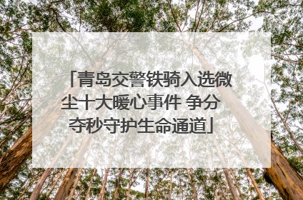青岛交警铁骑入选微尘十大暖心事件 争分夺秒守护生命通道