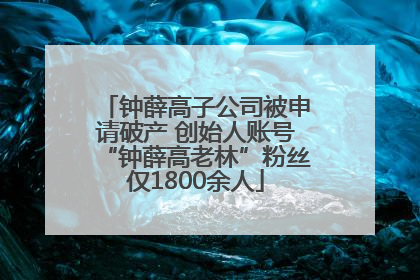 钟薛高子公司被申请破产 创始人账号“钟薛高老林”粉丝仅1800余人