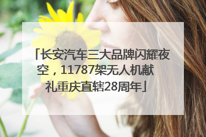 长安汽车三大品牌闪耀夜空，11787架无人机献礼重庆直辖28周年