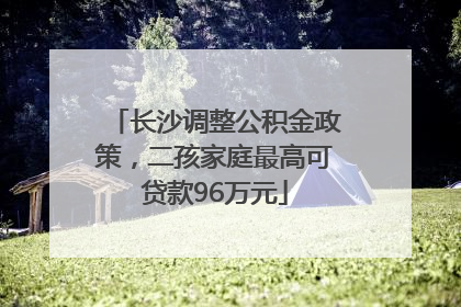 长沙调整公积金政策，二孩家庭最高可贷款96万元