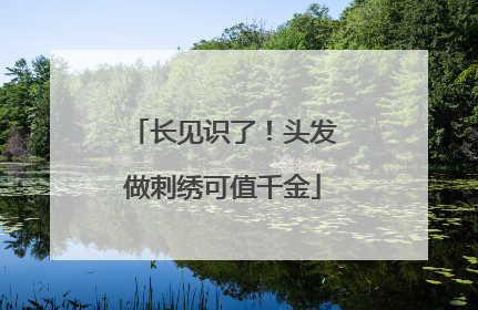 长见识了！头发做刺绣可值千金
