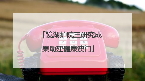 镜湖护院三研究成果助建健康澳门
