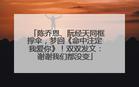 陈乔恩、阮经天同框撑伞，梦回《命中注定我爱你》！双双发文：谢谢我们都没变