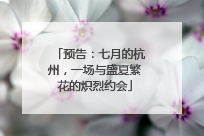 预告：七月的杭州，一场与盛夏繁花的炽烈约会