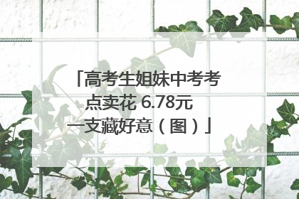 高考生姐妹中考考点卖花 6.78元一支藏好意（图）