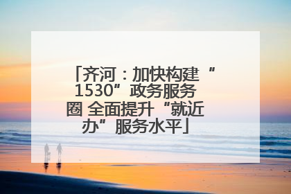 齐河：加快构建“1530”政务服务圈 全面提升“就近办”服务水平