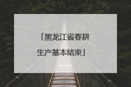黑龙江省春耕生产基本结束