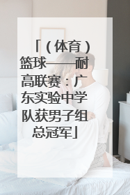 （体育）篮球——耐高联赛：广东实验中学队获男子组总冠军