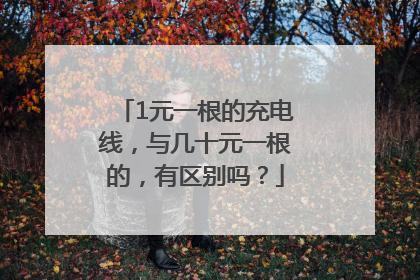1元一根的充电线，与几十元一根的，有区别吗？