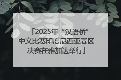 2025年“汉语桥”中文比赛印度尼西亚赛区决赛在雅加达举行