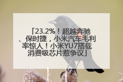 23.2%！超越奔驰、保时捷，小米汽车毛利率惊人！小米YU7搭载消费级芯片惹争议