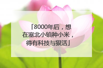 8000年后，想在塞北小镇种小米，得有科技与狠活